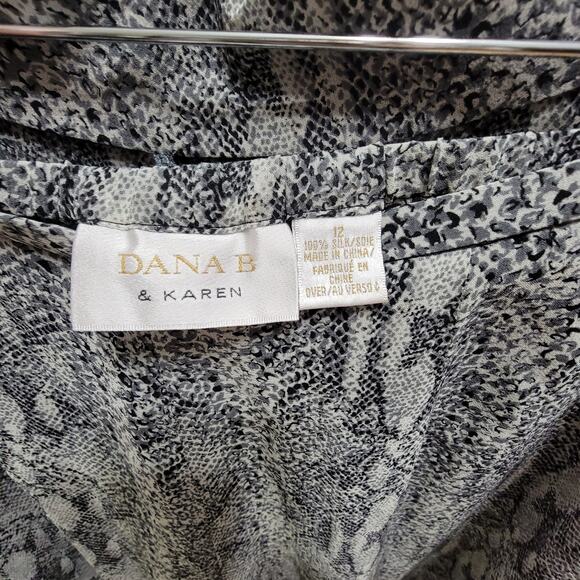 Dana B & Karen 100% Silk Animal Print Shirt and Pants Set - Size 12 - Picture 10 of 10